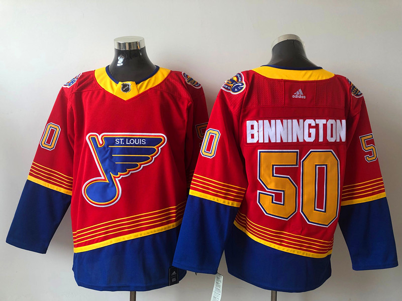 Men's St. Louis Blues Jordan Binnington #50 Red Breakaway Jersey